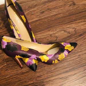 New Leather Coach Multicolored Heels.